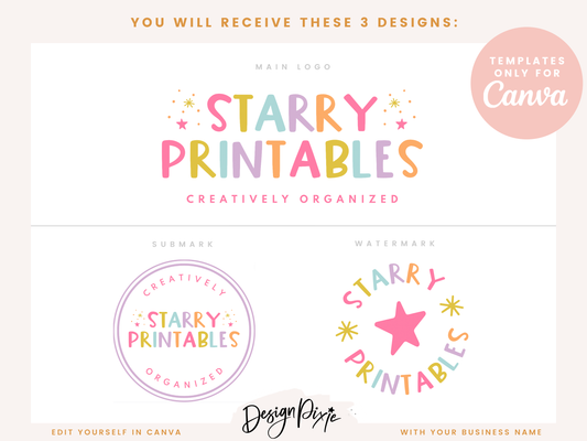 Starry Printables Logo Template